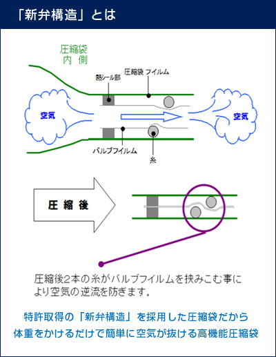 掃除機無しで圧縮VacPacアソート3枚入（ 圧縮袋 S/M/Lサイズ 各1枚）