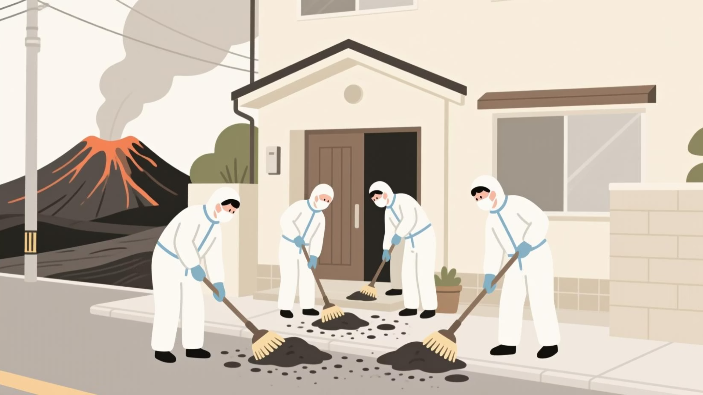 降灰後の対応と清掃