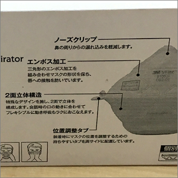 使い捨て防塵マスク　Ｖフレックス　個別包装タイプ　20枚入