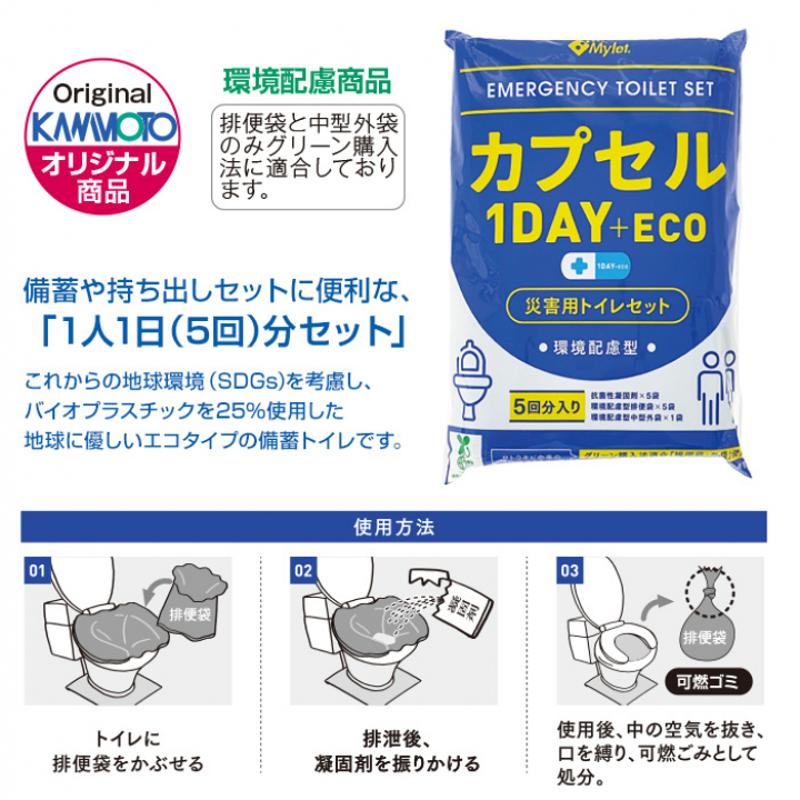 ４人家族３日分セット<br>ファミリー備蓄セット水なし・トイレ付き！